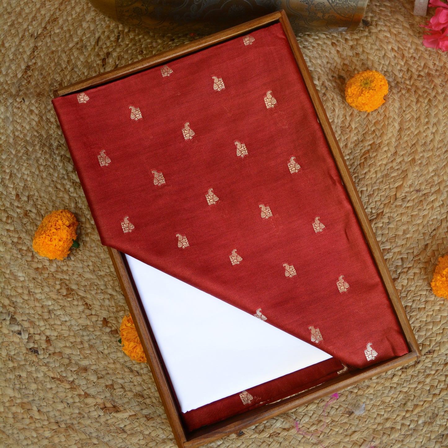 Maroon Chanderi Silk kurta set
