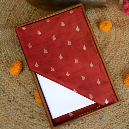Maroon Chanderi Silk kurta set
