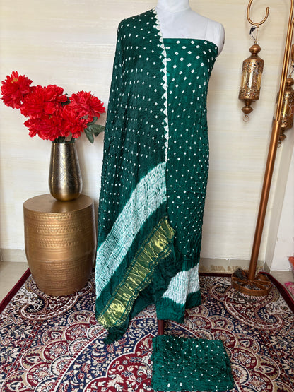 Green bandhani suit set