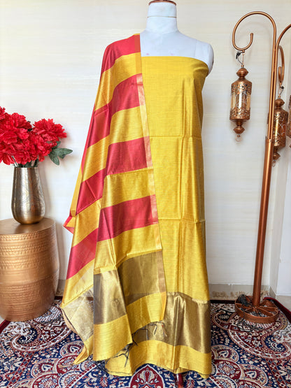 Yellow premium cotton suit set