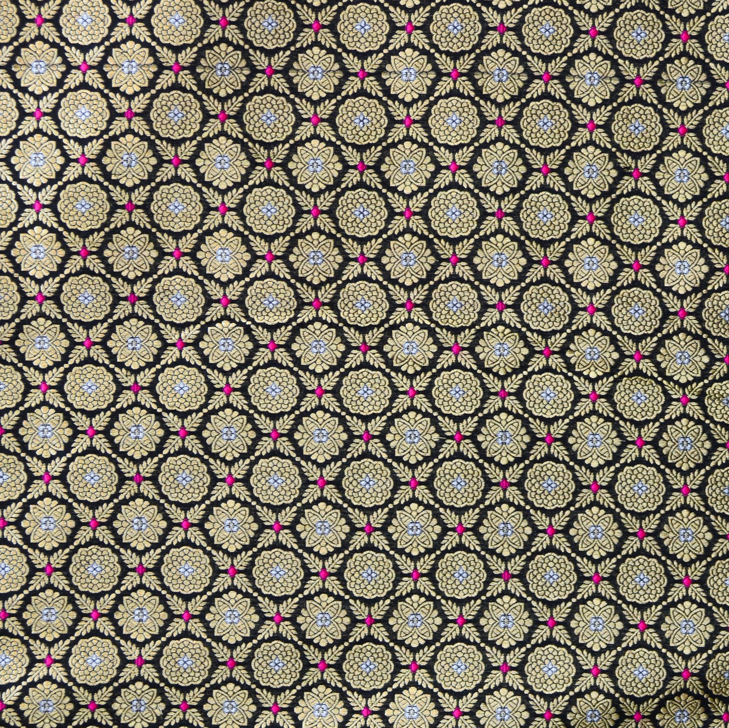 Black katan silk jaal fabric