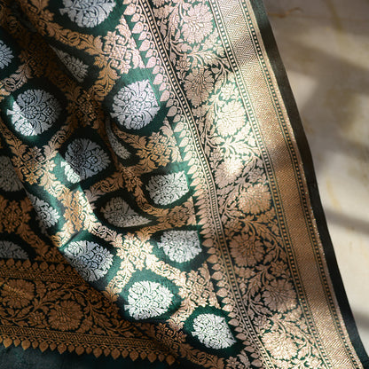 Green katan silk kadhwa dupatta