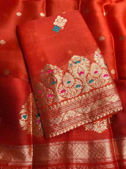 Rust kora  kadhwa meenadar suit set