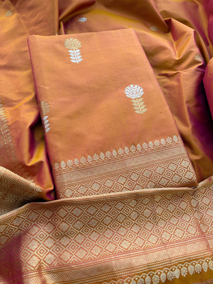 Rust katan by katan silk suit set