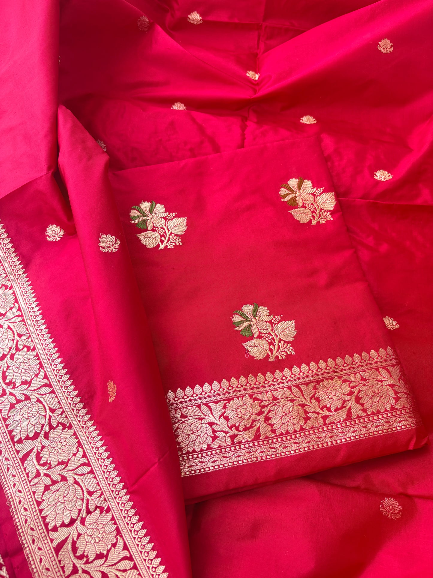 Red Katan by katan meenadar silk suit
