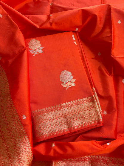 Orange Katan  by katan kadhwa silk Suit set