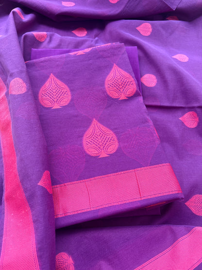 Purple paan boota Resham weaving suit set( cc-08)