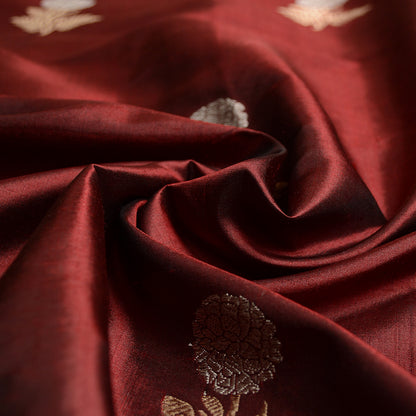 Maroon katan silk fabric