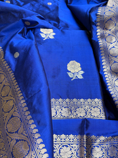 Blue Katan by katan silk 3 piece suit set