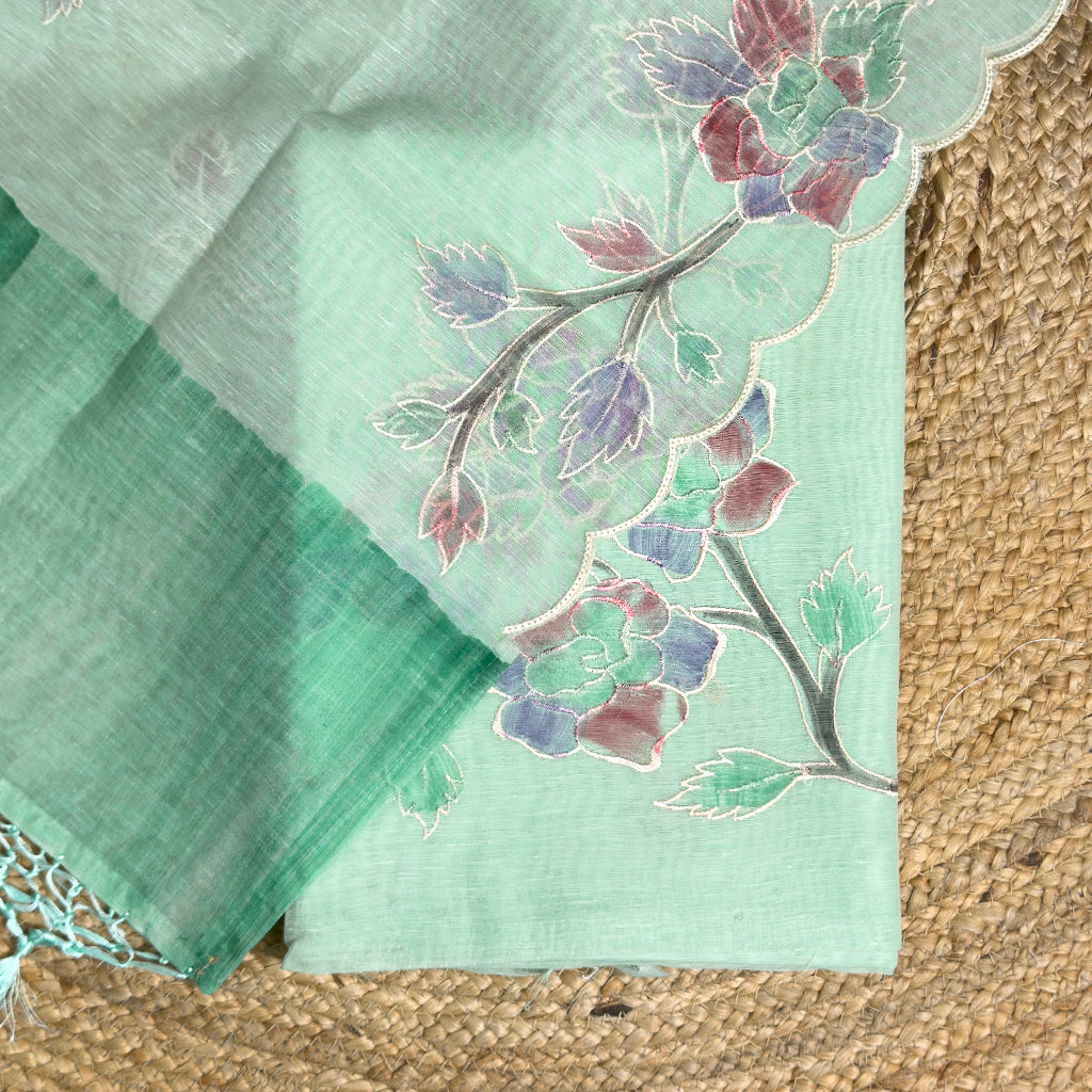 Blue linen cotton suit set