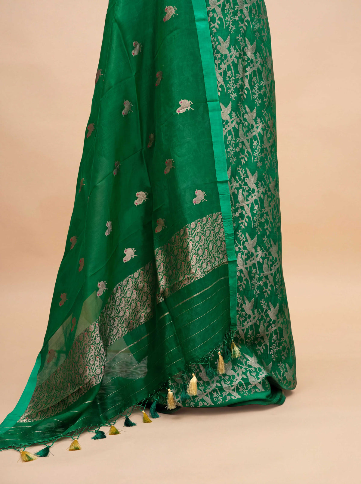 Green brocade silk suit set