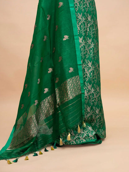 Green brocade silk suit set