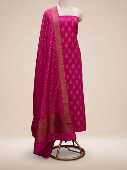 Pink cotton silk suit set