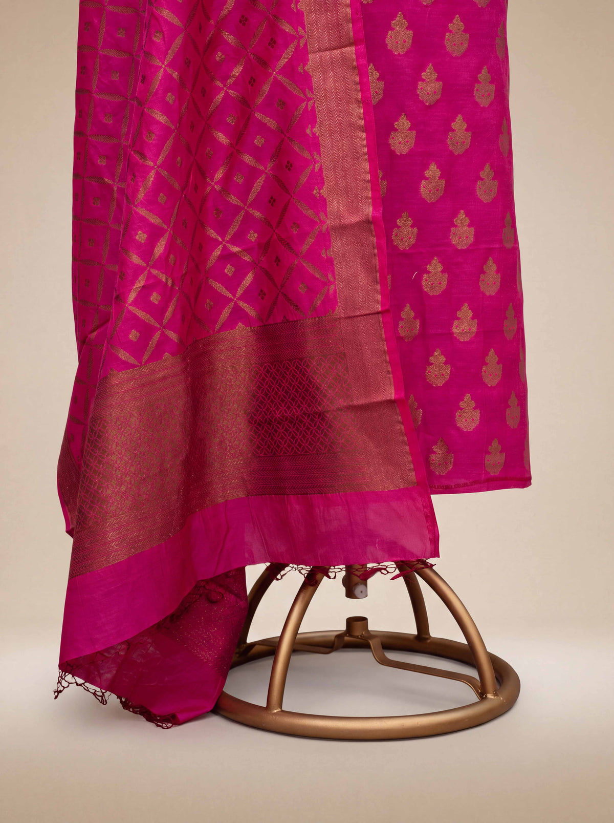 Pink cotton silk suit set