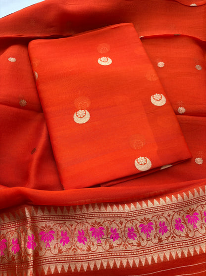 Orange Kora Chand Tara suit set