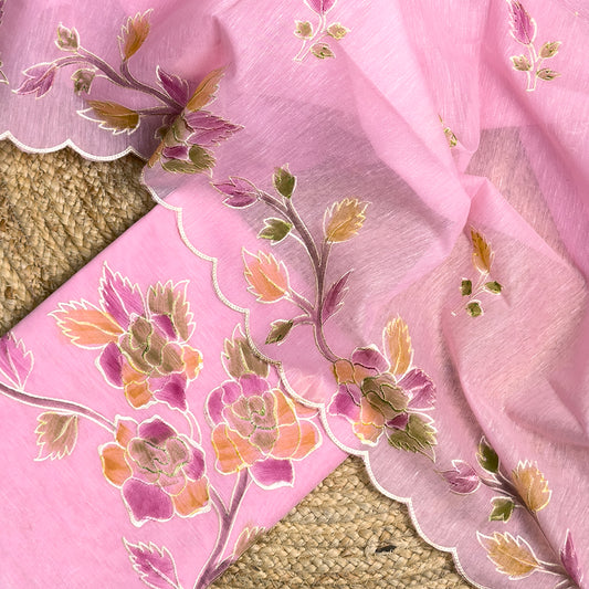 Pink linen cotton suit set