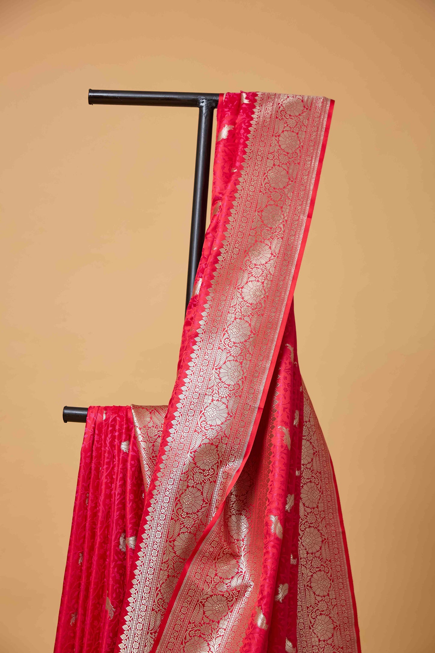 Red Mashru Silk Tenchui Weaving Saree