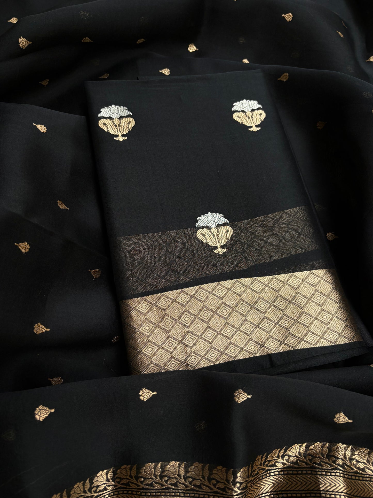 Black kora kadhwa 3 piece suit set