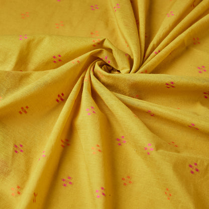 Mustard Beautiful Triangle flower weaving, full jaal weaving dupatta, plain bottom