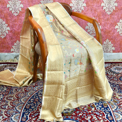 Pure Kota tissue meeendar jaal dupatta