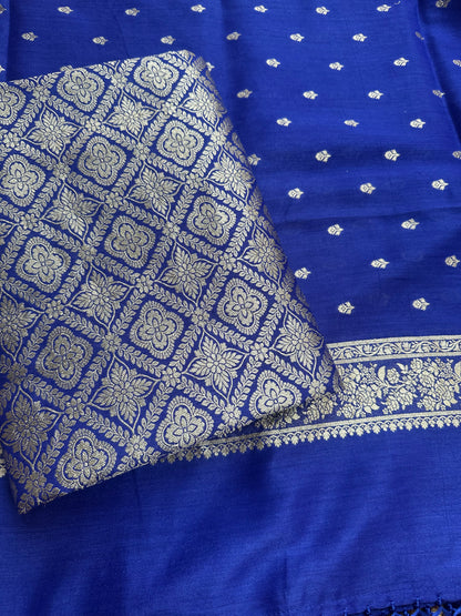 Blue moonga brocade 3 piece suit set