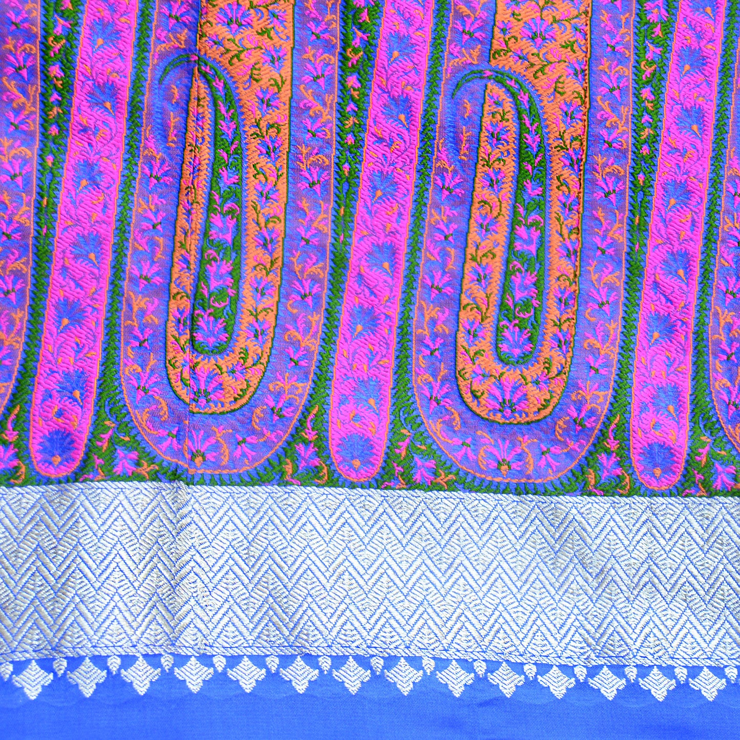 Bright Blue Mashru Silk Saree