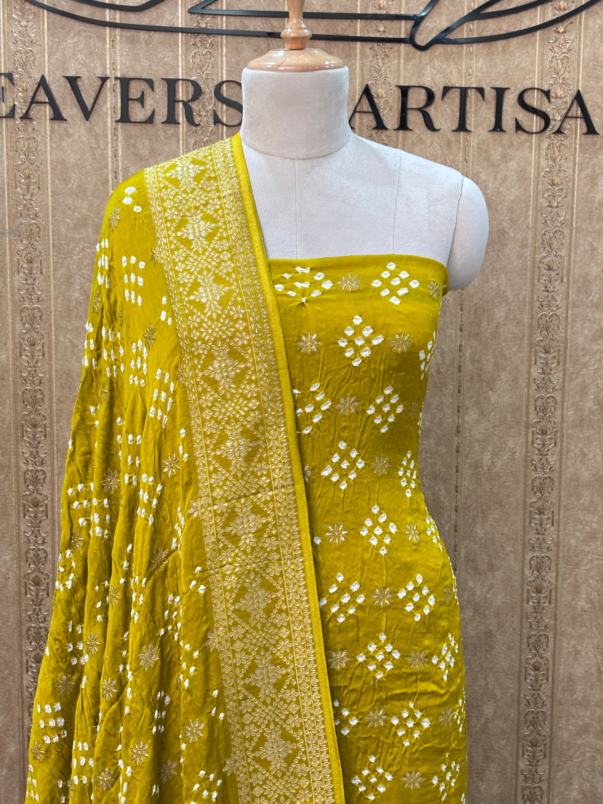 Green bandhani suit set