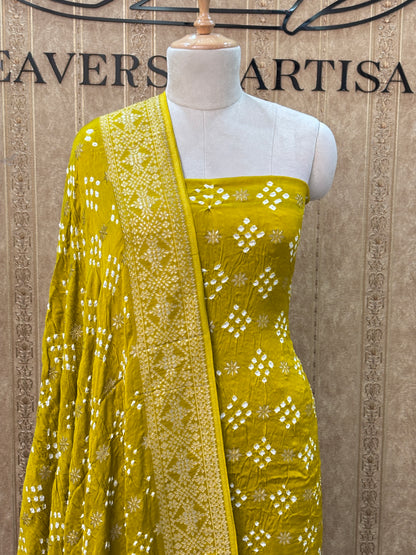 Green bandhani suit set
