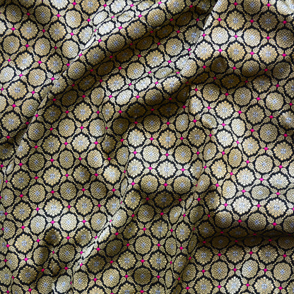 Black katan silk jaal fabric