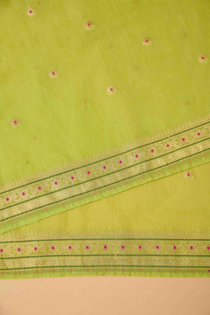 Green Jamndani Cotton meenakari saree