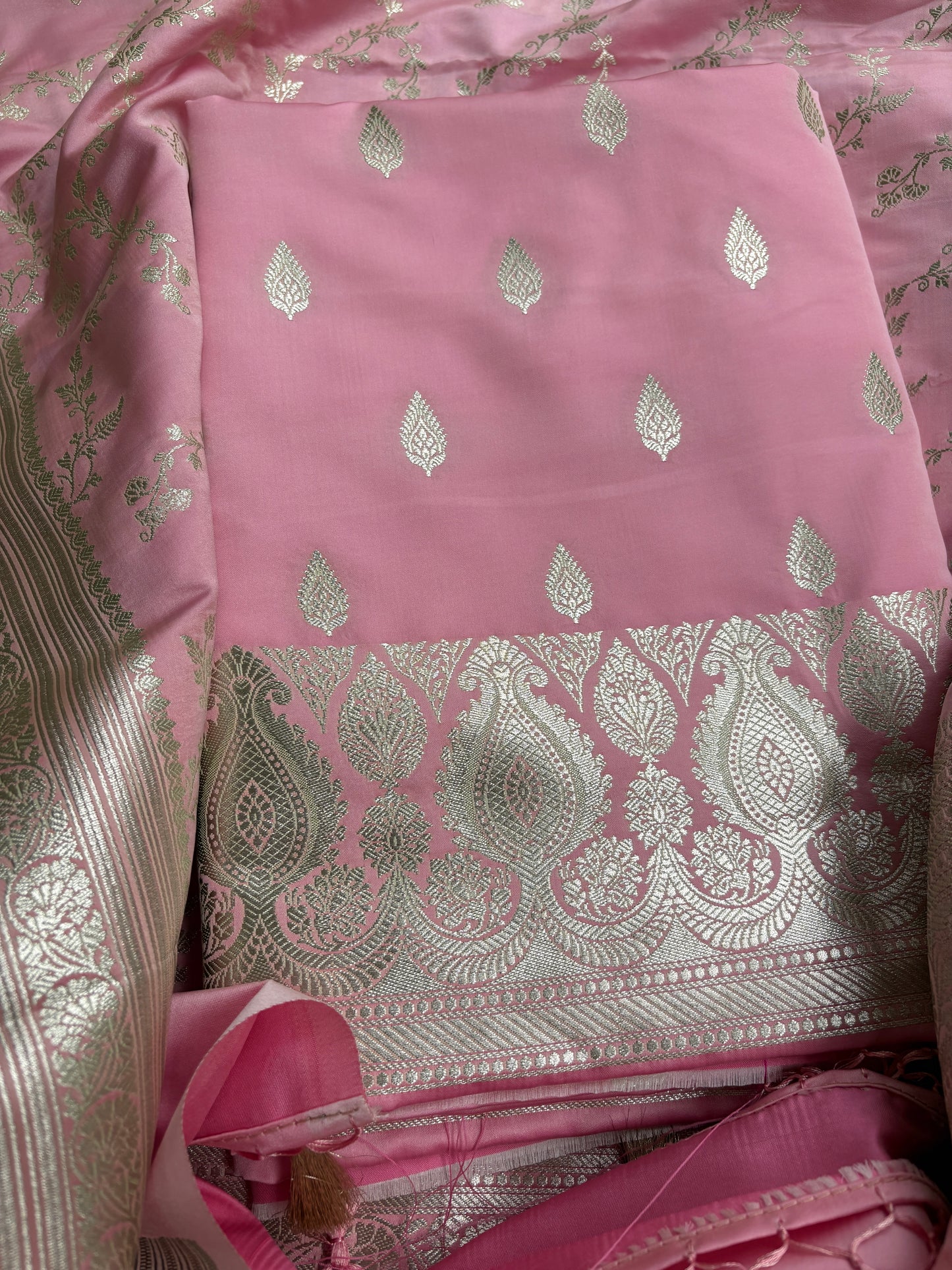Pink Mashru silk suit set