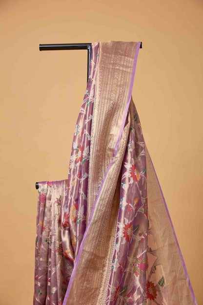 Lavender Meenadar Kota Tissue Saree