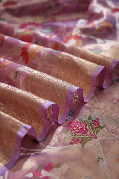 Lavender Meenadar Kota Tissue Saree