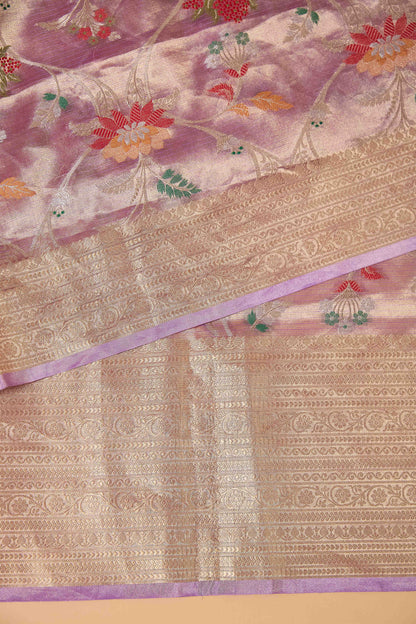 Lavender Meenadar Kota Tissue Saree