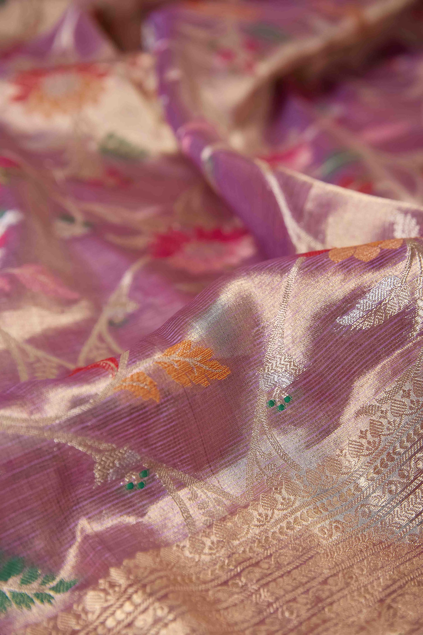 Lavender Meenadar Kota Tissue Saree