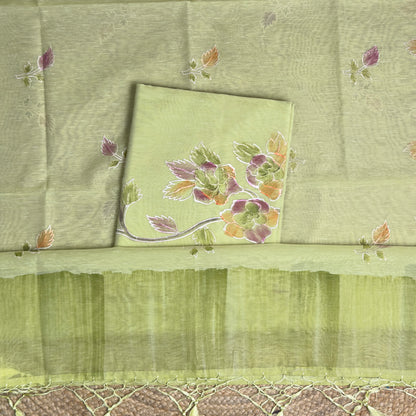 Green linen cotton suit set