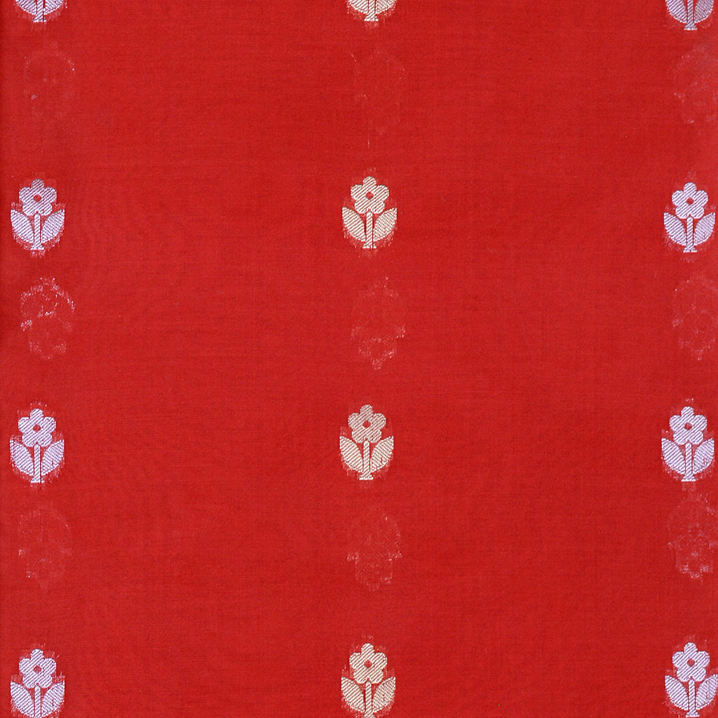 Red chanderi silk suit set