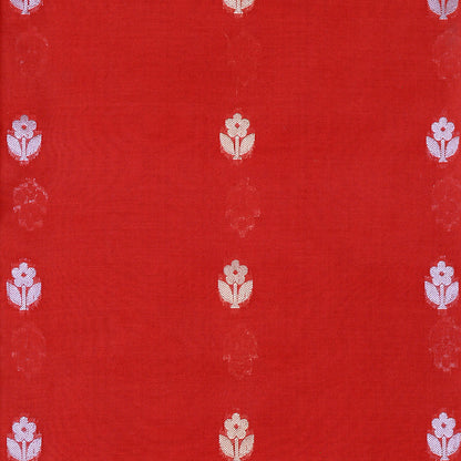 Red chanderi silk suit set