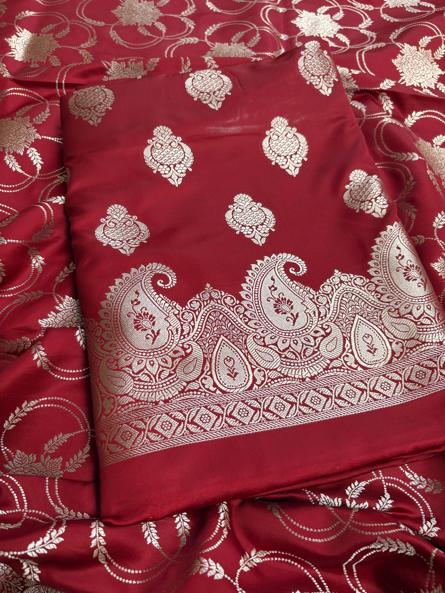 Wine mashru silk suit set
