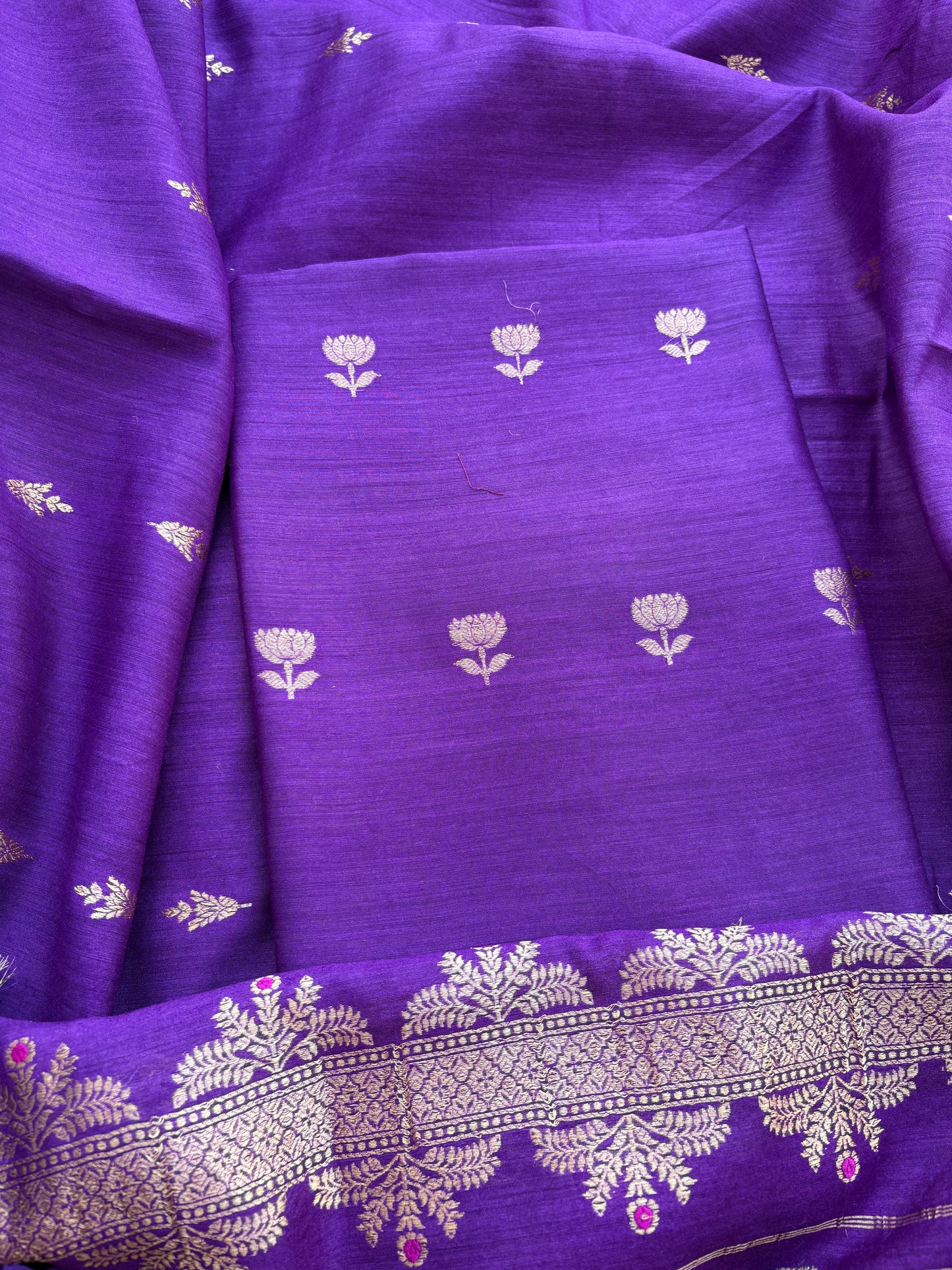 Purple moonga silk 3 piece suit set