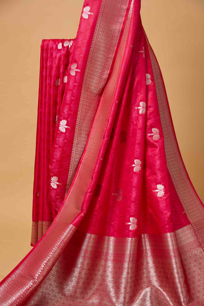 Red Mashru Silk Tenchui Weaving Saree