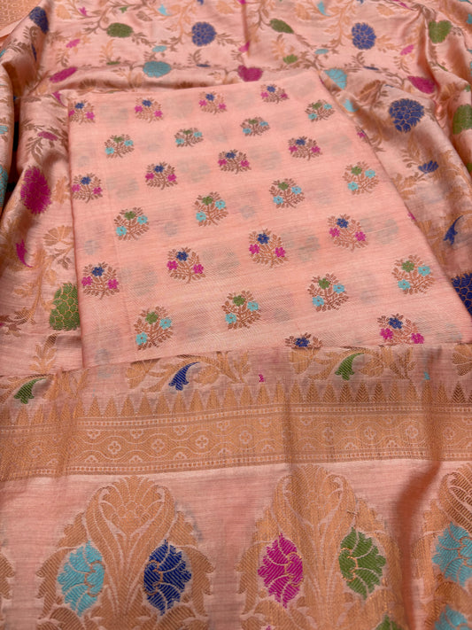 Peach cotton 3 piece suit set