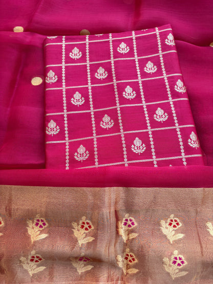 Pink Chiniya kora suit set