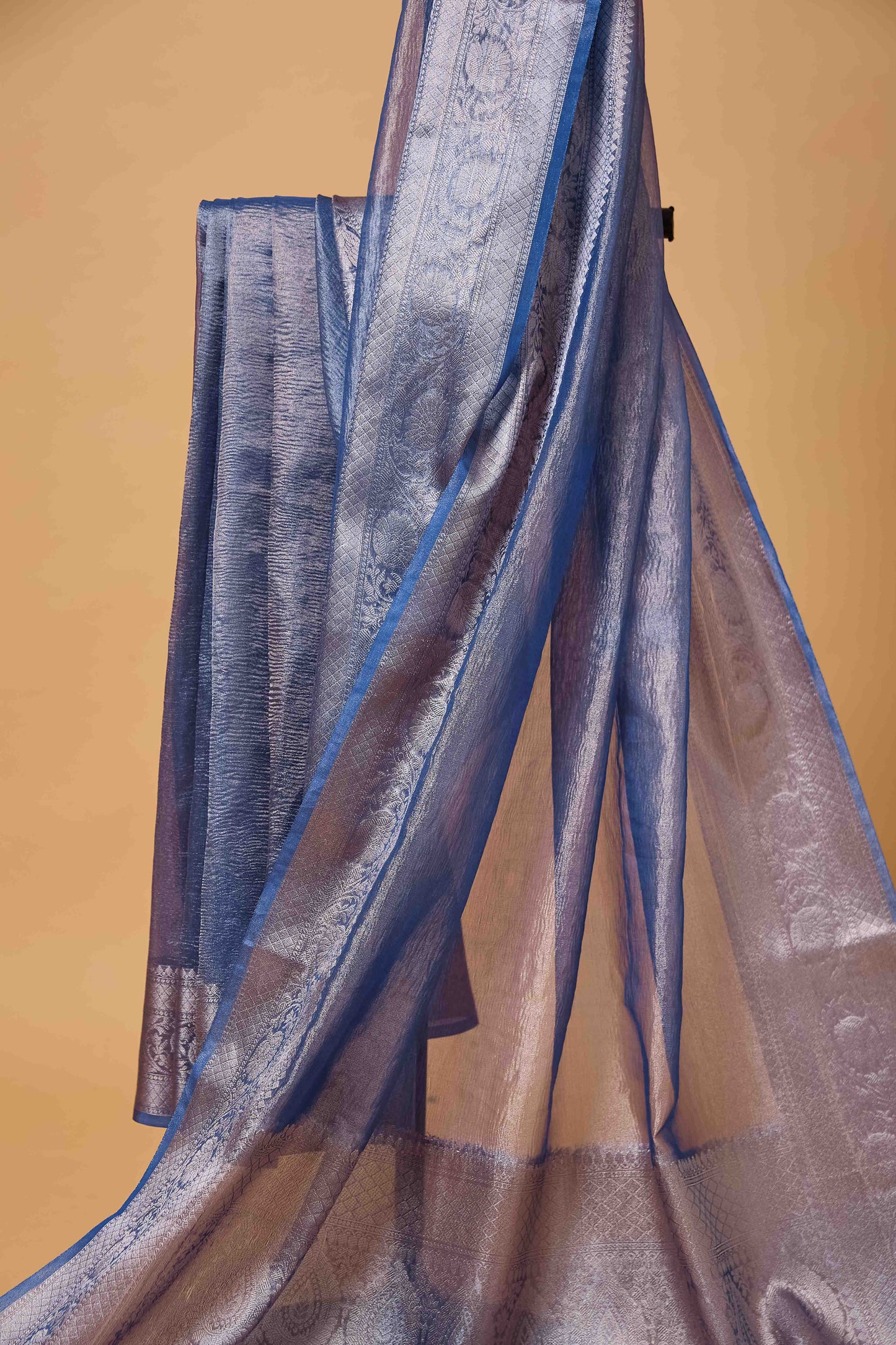 Blue Tissue Kadhwa Saree