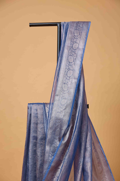 Blue Tissue Kadhwa Saree