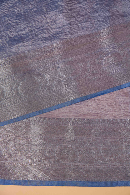 Blue Tissue Kadhwa Saree