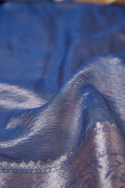 Blue Tissue Kadhwa Saree