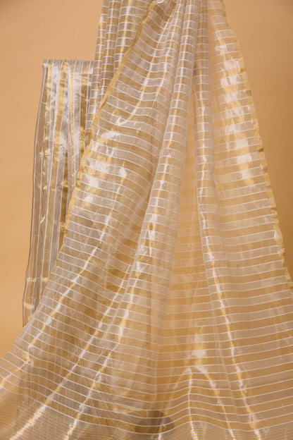 White Kora Tissue Saree