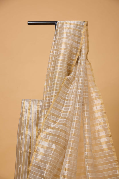 White Kora Tissue Saree