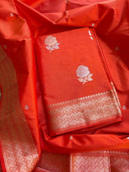 Orange Katan  by katan kadhwa silk Suit set